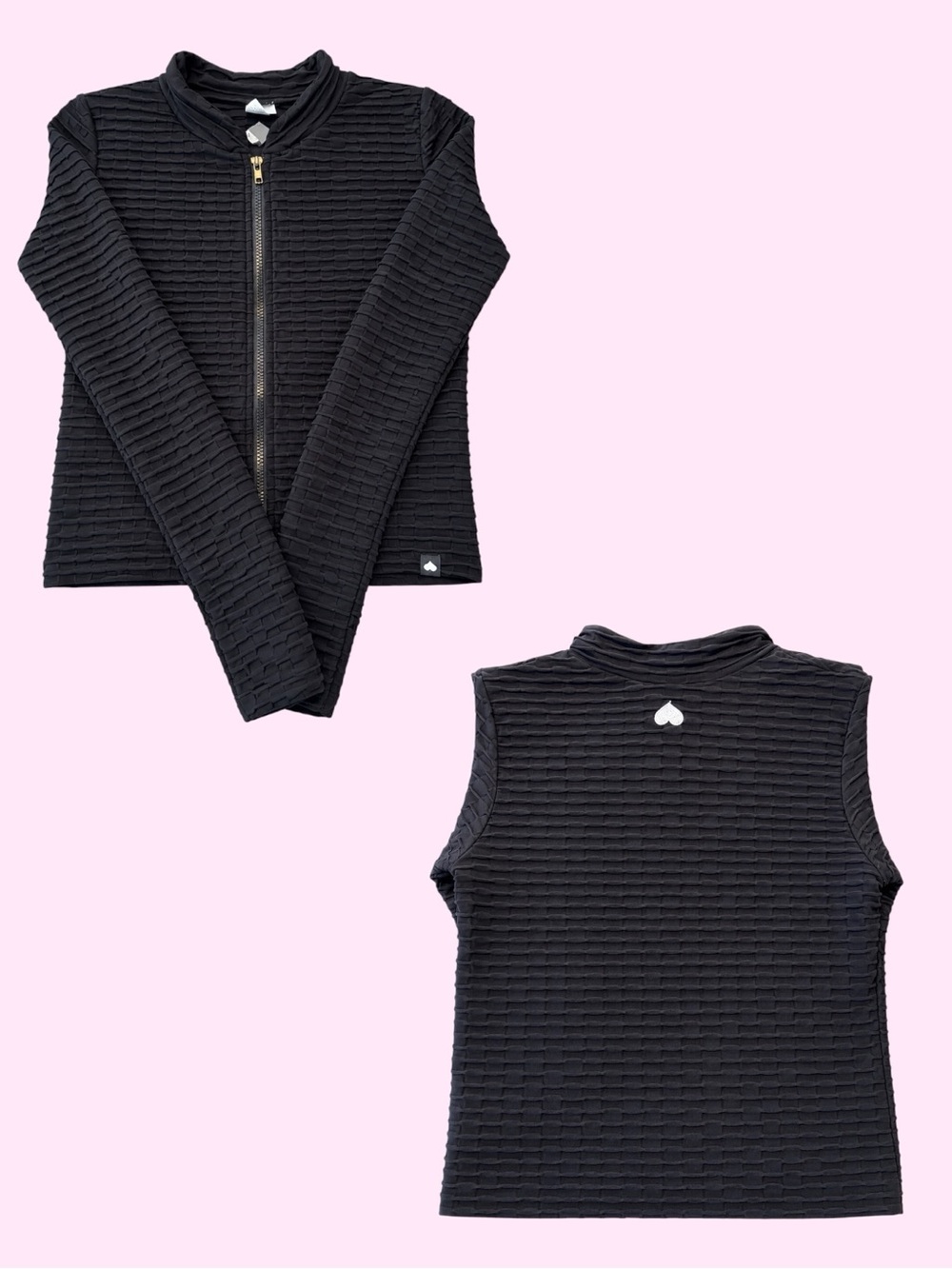 Booty by Brabants Black Zip-Front Crop Top NWOT
